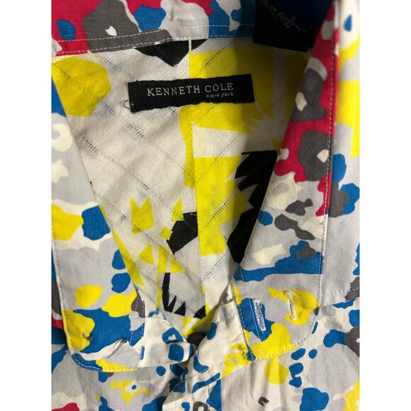 Kenneth Cole New York Men’s Large Button Down Shirt Paint Splatter Print - Picture 2 of 7